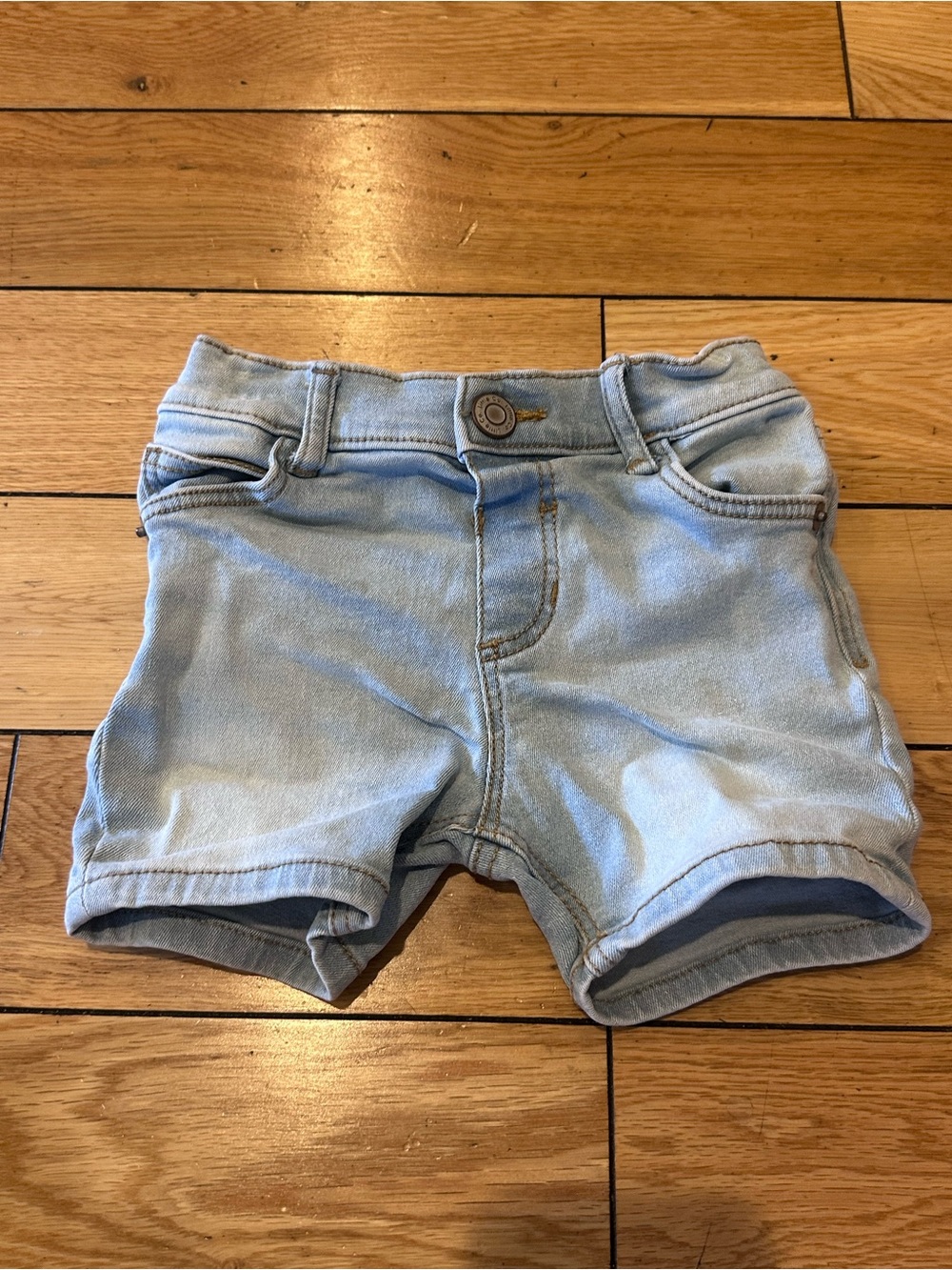 Light Blue Denim Stretch Shorts